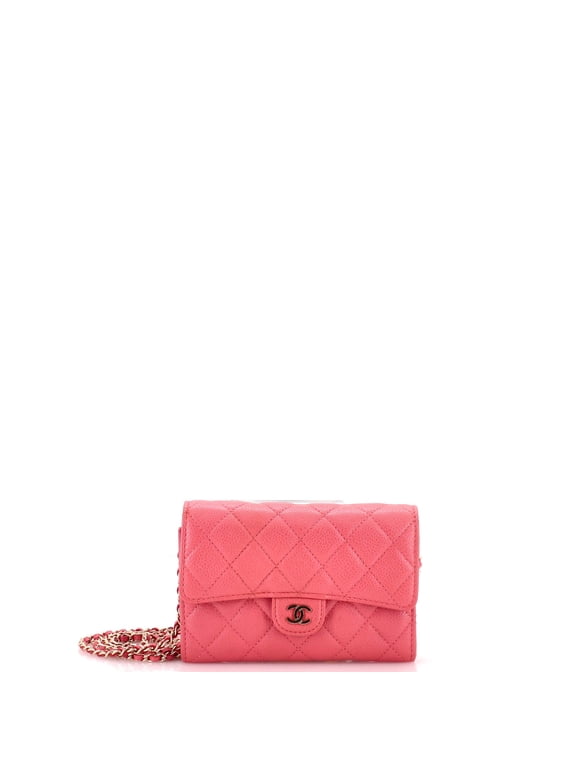 Pre-Owned Classic Flap Wallet Crossbody Bag Quilted Caviar Mini By Rebag