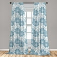 thumbnail image 4 of Ambesonne Floral Curtains, Hand Drawn Dahlia Flowers, Pair of 28"x63", Pale Slate Blue White, 4 of 4