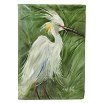 Carolines Treasures JMK1141GF White Egret in Green grasses Flag Garden Size Small multicolor