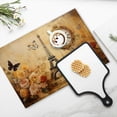 thumbnail image 4 of BaHomeck placemats Set of 4 rectangle Linen Cotton Placemats for Dining Table Washable Heat Resistant,Vintage Eiffel Tower With Roses,18*12inch, 4 of 4