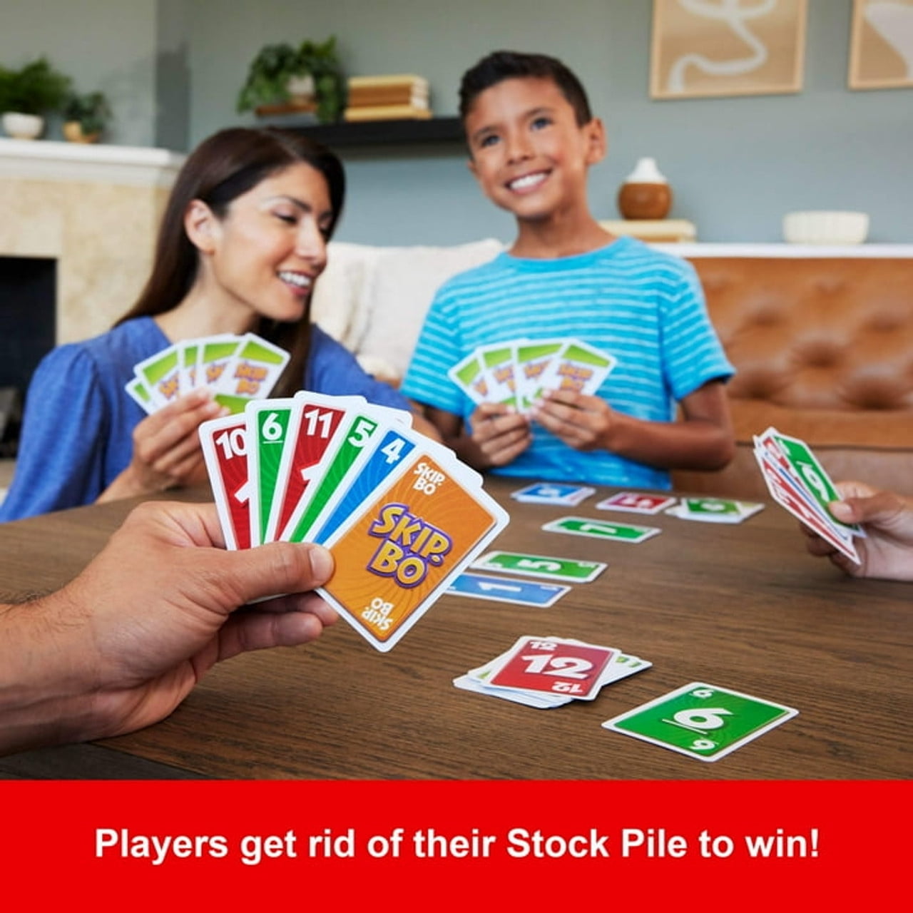 Mattel, SKIP BO Card Game (Pack of 4)