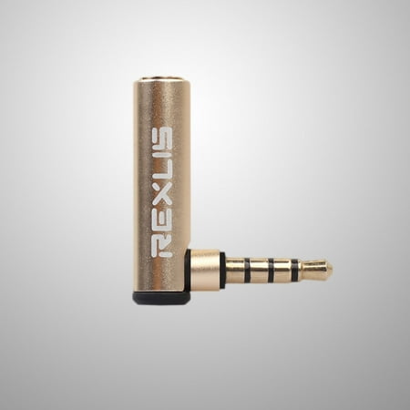 

3.5mm Male to Female 90 Degree Adapter For Mobile Phones Tablets Laptops Desktop Computers Digital Cameras Mp3 Mp4 Use(Golden)