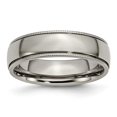 thumbnail image 1 of Titanium Grooved & Beaded Edge 6 mm Polished Band - Size 8, 1 of 1
