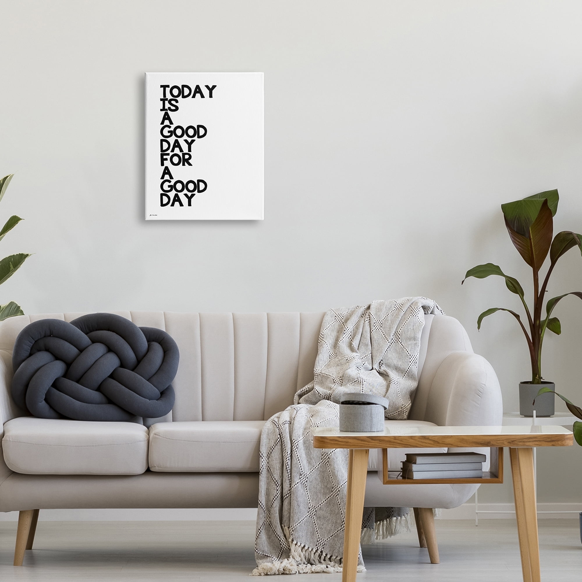 Stupell Industries Today is A Good Day Sentiment Bold Typography Minimal Design Graphic Art Gallery-Wrapped Canvas Print Wall Art, 16x20, by Jo Moulton