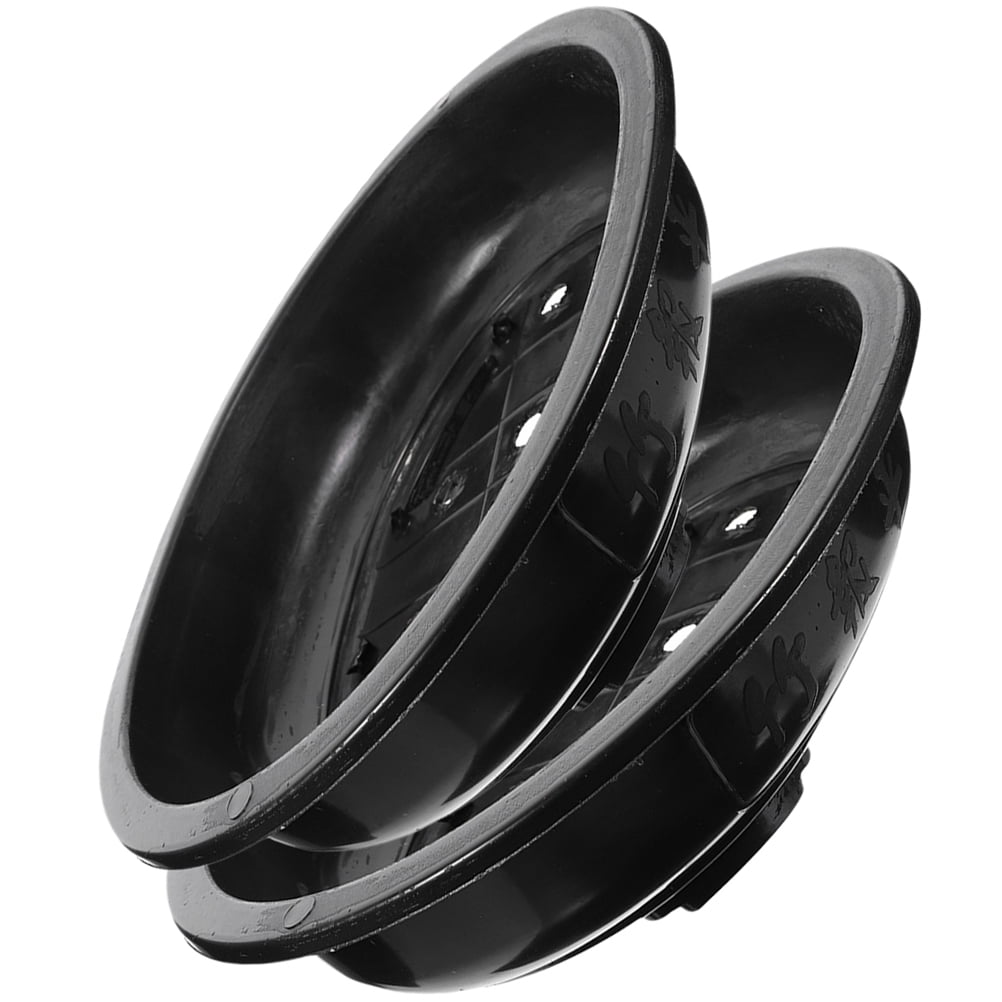 FESTFENDS 2Pcs Large Planter Pot Flower Pot Indoor Black Plastic Breathable Elegant Gardening