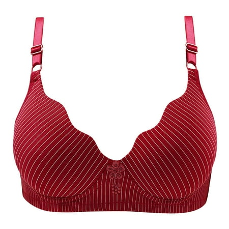 

TFDZ Womens Bras Womens Bra Woman s Comfortable Breathable Bra Underwear No Rims Red