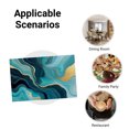 thumbnail image 5 of AshasdS Teal and Gold Marble Design Linen Table Mats Set of 4 12x18 inch for Spring Summer Home Table Decor, 5 of 5