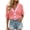Pink, variant on Women's Striped Knit Short Sleeve Cardigan V-Neck Button-Down Hollow-Out Sweater Casual Cropped Summer Knitwear Perfect for 2026 Summer Days