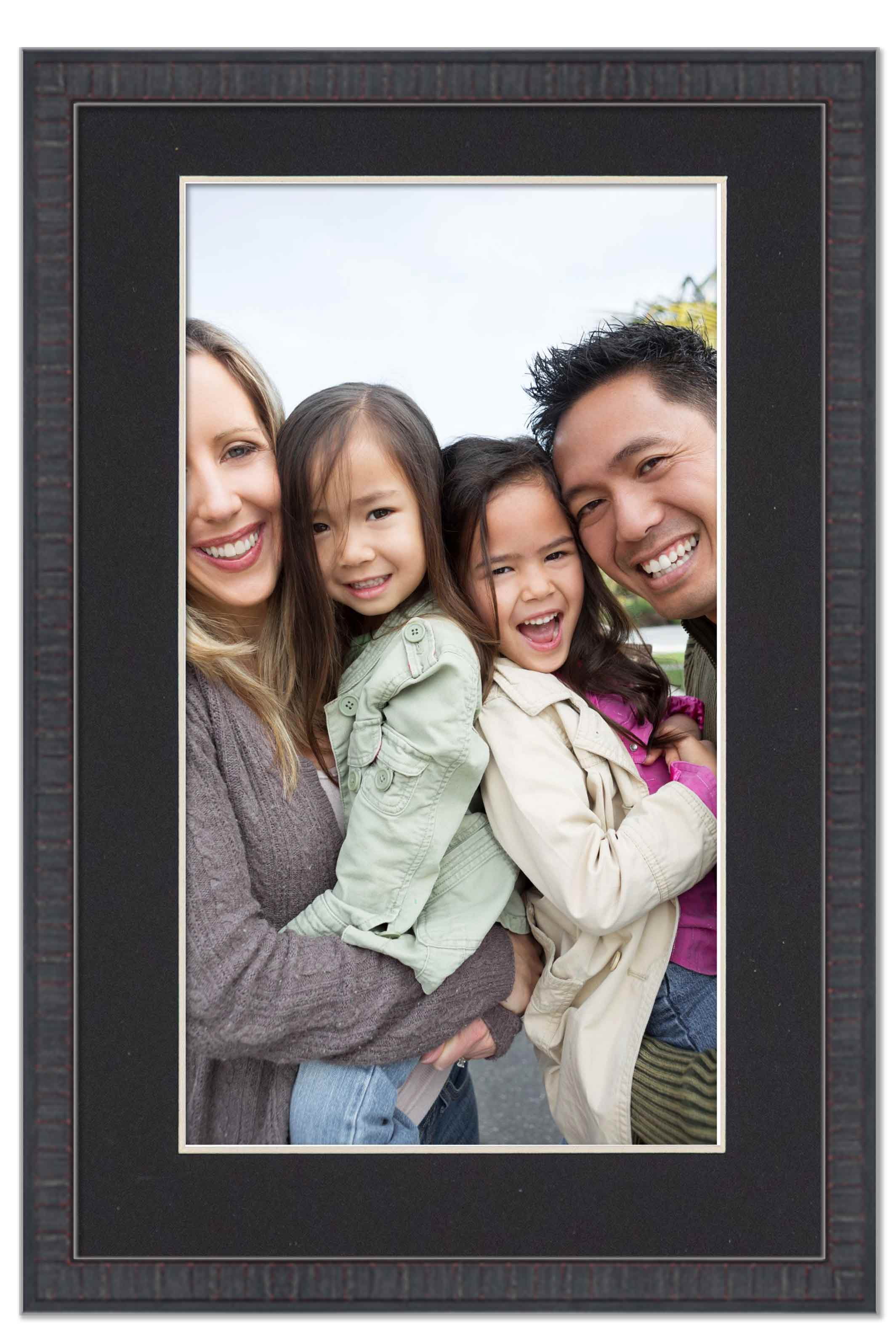 12x18 Frame Mahogany With Black Picture Mat For 12x18 Photo - Mahogany 18x24 Frame To Display Print