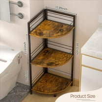 Bathroom Standing Shelf, 3 Tier Open Floor Shelves, Free-Standing Shelf Units, Triangular Curved Corner Shelf Stand for Small Space, Ideal for Bathroom,Kitchen,Vanity Storage and Organizer