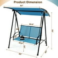 thumbnail image 4 of Costway 2-Seat Patio Swing Porch Swing with Adjustable Canopy for Garden Dark Blue, 4 of 10