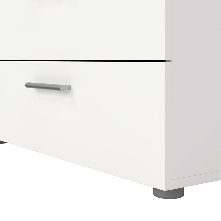 Loft Wooden 8 Drawer Double Dresser, White, Ideal for Smaller