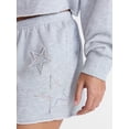 thumbnail image 4 of No Boundaries Pride Embroidered Star Fleece Shorts, 2'' Inseam, Women's XXS-XXL, 4 of 5