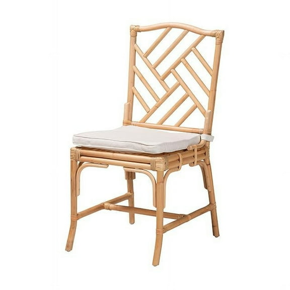 Baxton Studio Rio Modern Bohemian Natural Brown Rattan Dining Chair