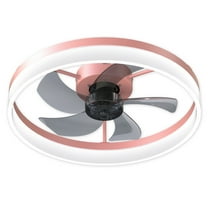 Pink dimmable LED embedded thin modern ceiling fan with light