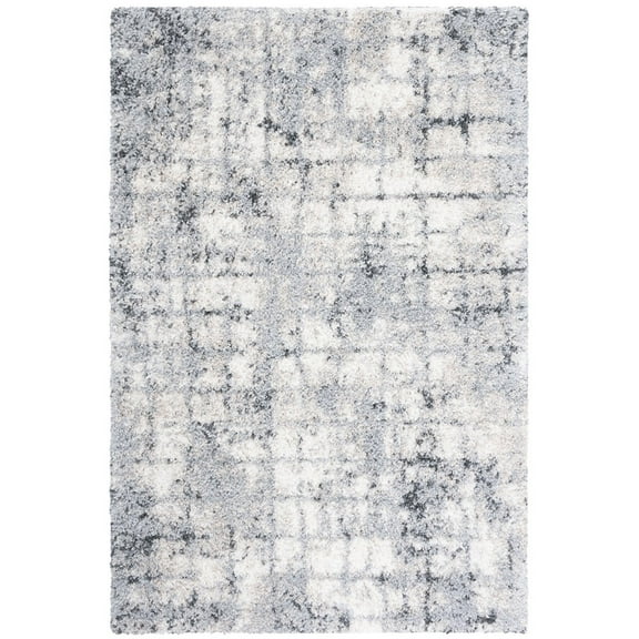 SAFAVIEH Berber Deonne Abstract Shag Area Rug, Grey/Ivory, 5'5" x 7'7"