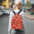 thumbnail image 7 of FORMRS Mini Backpack Purse for Women Travel Daypack Casual Shoulder Bag, Red Christmas Ornaments Pattern, 7 of 7