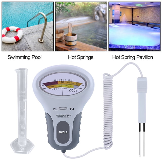 Cloro Residual PC102 Detector Cloro Residual para Piscinas Prueba Del PH Prueba Cloro Aguas Termales CL&PH (con Medidora)