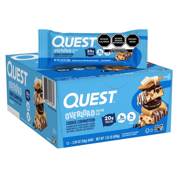 Quest Barra Overload Sabor Cookie Commotion – Caja con 12