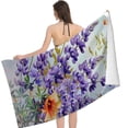 thumbnail image 2 of PHYHOO Lavender Flowers Purple Beach Towels Oversized Microfiber Beach Towel for Adults Super Absorbent Sand Free Pool Towels for Kids,Men,Women,Boys,Girls 30x60in, 2 of 8