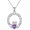 2-February, variant on Claddagh Necklace with Simulated Birthstone 925 Sterling Silver Irish Hands Holding Crown Celtic Knot Love Heart Pendant Jewelry for Women