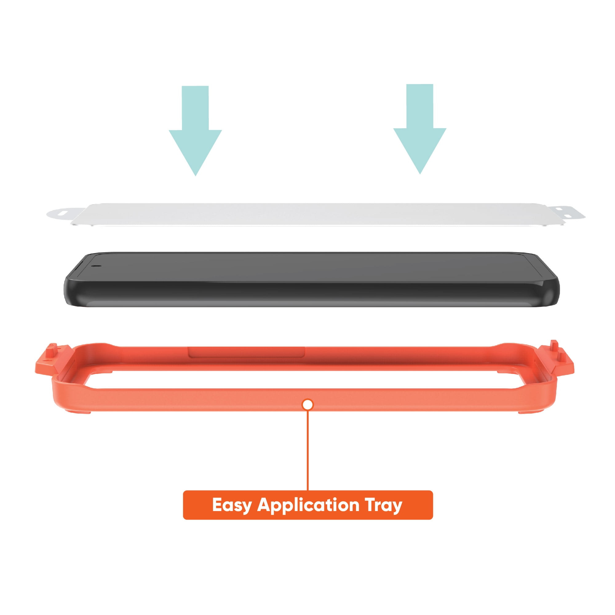 onn. Impact Resistant Glass Screen Protector with Easy Application Tray for iPhone 16 Plus