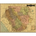 thumbnail image 2 of Vintage Maps 18x15 Gold Ornate Wood Framed with Double Matting Museum Art Print Titled - Durango 1844, 2 of 4