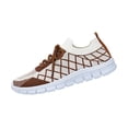 thumbnail image 2 of Walking Shoes Women, Womens Walking Shoes, Sneakers for Women, Women Classic Plus Size Fly Knit Round Toe Casual Flats Lightweight Comfort Walking Footwear Soft Sole Daily Shoes, Light Brown 9, 2 of 6