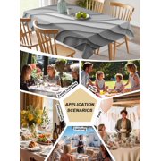 Black Grey Ombre Tablecloth Rectangle Table Cloth 60x120 , Waterproof Tablecloth Outdoor Table Cloth, Modern Geometric Abstract Aesthetic Cream Washable Table Cover for Kitchen Dining Party