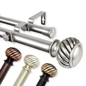 Cambria Premier Double Adjustable Drapery Rod 48 88 Brushed