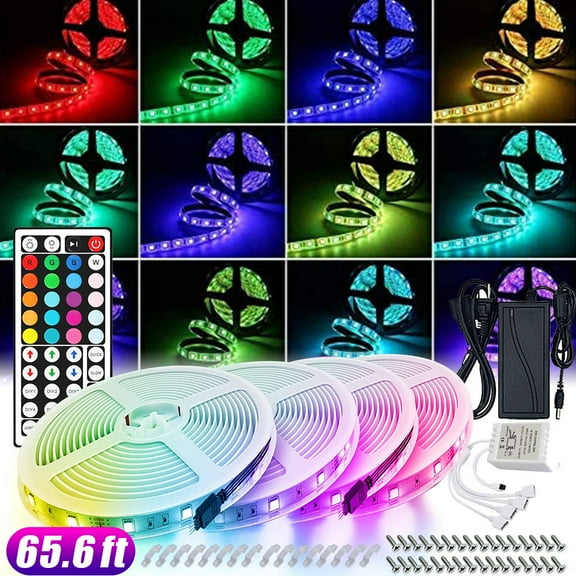 LED Strip Lights,Waterproof cuttable 600 SMD 5050 LED,12V 65.6ft/20m Tape, Flexible Ribbon, Kitchen Cabinet Lighting