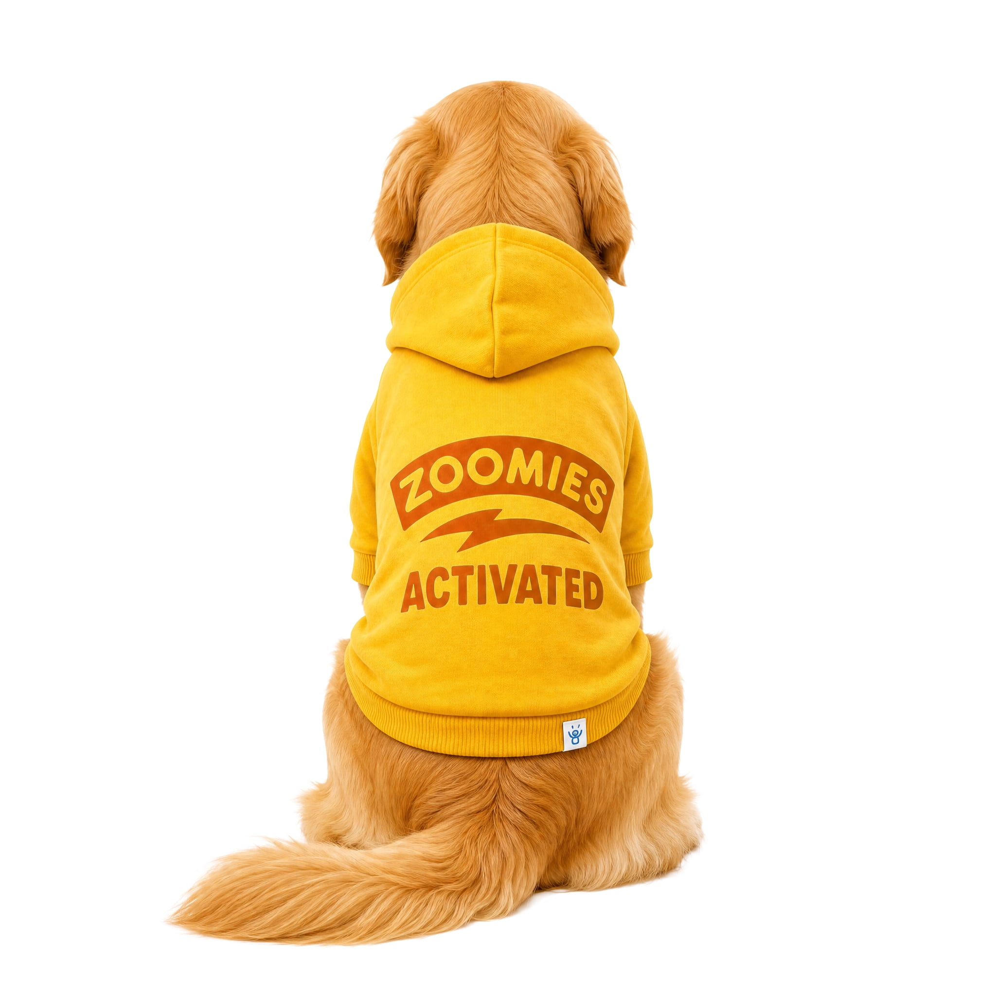 Oodles Zoomie Activated Fall Dog Hoodie, Yellow, XL