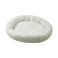 thumbnail image 2 of Plush Round Pet Bed Cat Bed Sleeping for Cats or Small Dogs, Snooze Calming Washable Pet Cushion Cat Nest for Cats, Dog, Kitten, Puppy White, 2 of 8