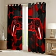 thumbnail image 2 of Erosebridal Gaming Gamepad Curtains Pack of 2 (38x45), Neon Red 30%-50% Blackout Curtains for Bedroom, Modern Video Game 30%-50% Black Out Curtains, Window Curtains Room Decoration, 2 of 6