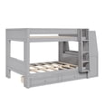 thumbnail image 7 of Mirightone Full over Full Wood Bunk Bed with Desk, Bunk Bed with Storage Drawers and Bookshelves, Wooden Bunk Bed for Adults Teens, Gray, 7 of 7
