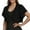 Black, variant on Ediodpoh Women Fashion Solid Short Sleeve Cropped Open Front Chiffon Cardigan with Scallop Hem Womens Cardigan Grey XL