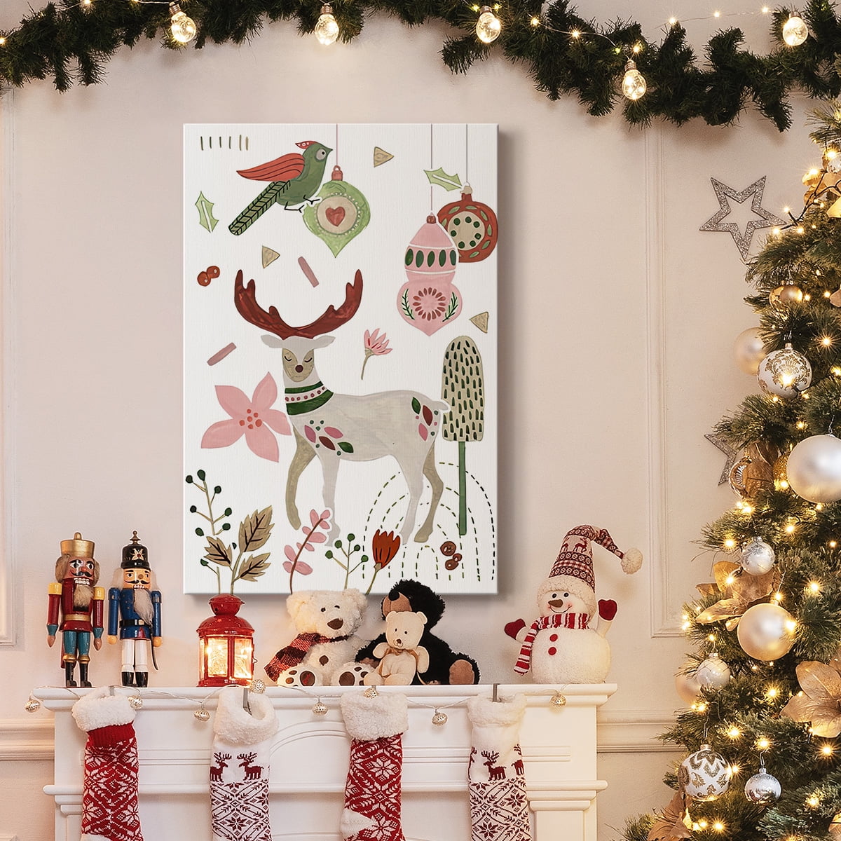 Reindeer Wishes Collection B- Gallery Wrapped Canvas