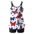 thumbnail image 6 of nerohusy Women Tankini Swimsuits 2 Piece,Women's Swimsuits Tummy Control Two Piece Tankini Swimsuit Butterfly Print Bathing Suit Sporty Boyshort Swimsuit White, 6 of 6