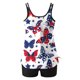 thumbnail image 5 of Traje de Baño de Dos Piezas de la Mujer Día de la Independencia Impresión Strappy Back Set Traje de Baño, Dos Piezas de Conjunto de Pantalones Cortos para la Playa, 5 of 6