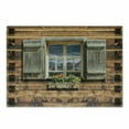 thumbnail image 1 of Shutters Cutting Board, Weathered Facade of a Mountain Hut with Summer Mountain Reflections on Window, Decorative Tempered Glass Cutting and Serving Board, Small Size, Brown Green, by Ambesonne, 1 of 1