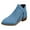 Blue, variant on Black Womens Casual Fall Boots Versatile Sweet Cool Short Boots Side Zipper Thick Heel Pointed Toe Mid Calf Ankle Boots
