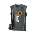 thumbnail image 4 of Aoochasliy Tank Tops for Women Women's Summer Casual Print Round Neck Loose Sleeveless T-Shirt Top, 4 of 5