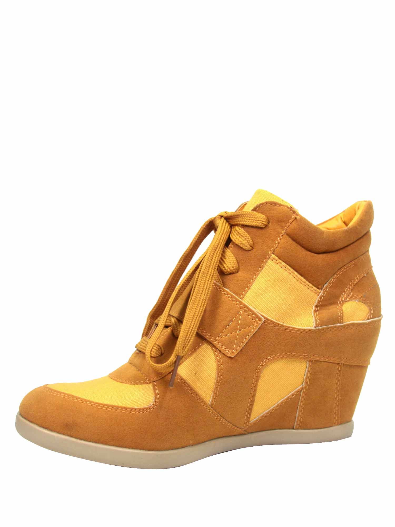 SammyG Sammy-06 Women's Lace Up High Top Ankle Hidden Wedge Heels