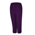 thumbnail image 5 of lcziwo Girls Cropped Yoga Leggings Stretchy High Elastic Waist Tights Kids Summer Workout Lace Trim Legging Capri Pants Purple 13 Years Prime By Hour, 5 of 9