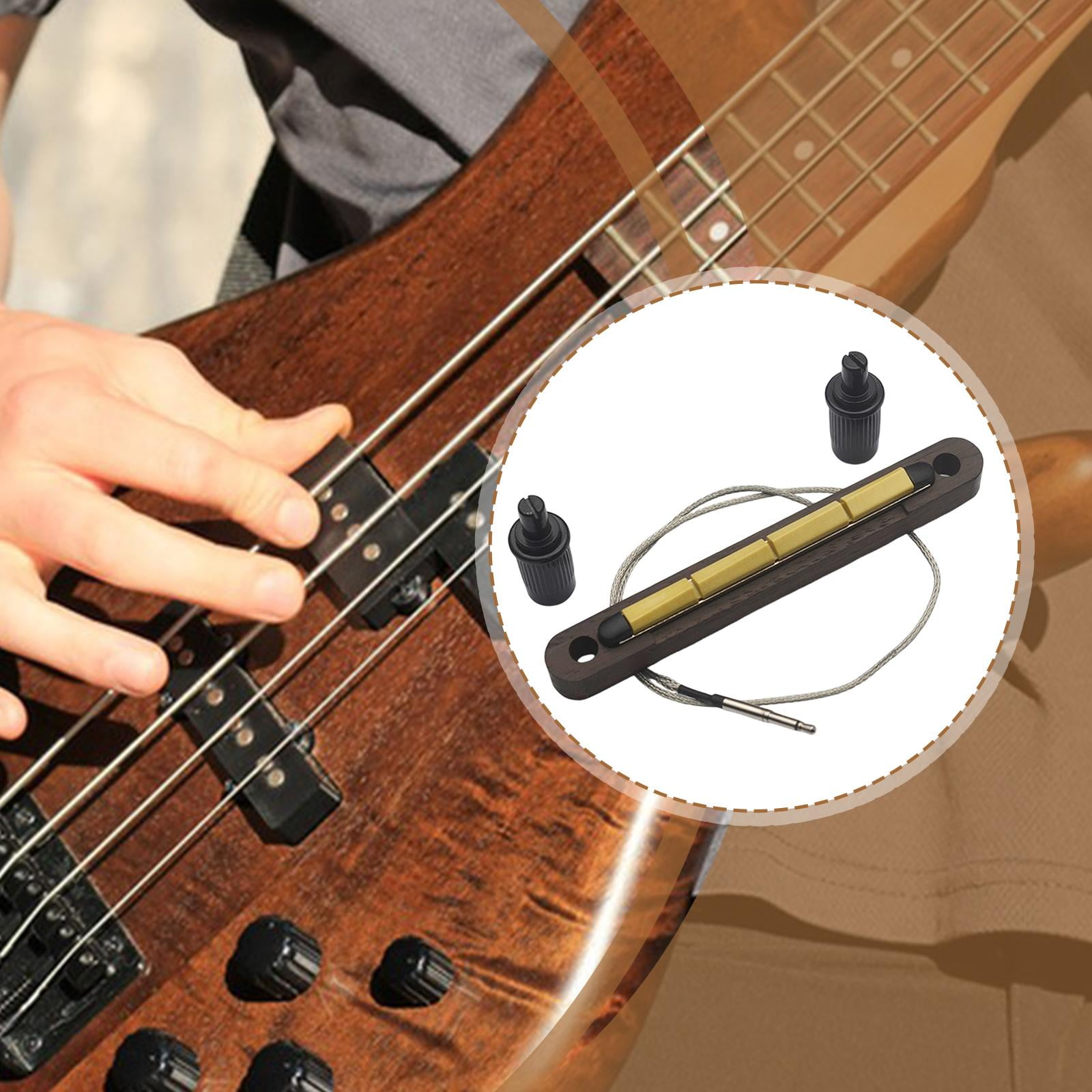 MERIGLARE Bass Pickup Acoustic Bass Piezo Pickup Bridge Saddle Pickup Strip 2.5mm Jack Connection Instrument Replacement for Musicians Rehearsal Room Recordings 4 string