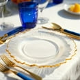 thumbnail image 4 of Balsa Circle 20 Clear Gold Round 10" Plastic Dinner Plates Reef Design Disposable Tableware, 4 of 5