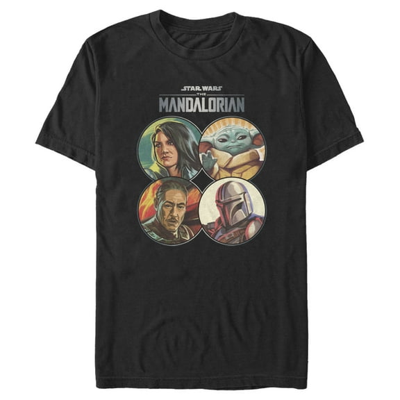 Men's Star Wars: The Mandalorian Character Frame Graphic Tee Black Medium