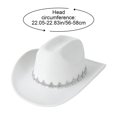 thumbnail image 2 of Slccxzc Vintage Western Cowboy Hat with Rhinestone Accents, Wide Brim Country Concert Headwear, 2 of 7