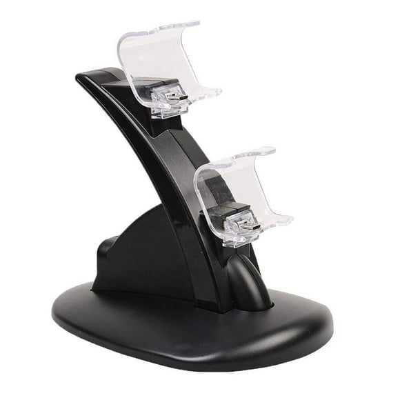 PS4 Controller Charger Charging Station Dual USB Charger Charging Stand Dock for Playstation 4 PS4 Controller and PS4 Pro Controller (Black)