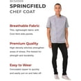 thumbnail image 3 of Chef Works Men's Springfield Chef Coat, Grey Chef Jacket with Cool Vent Side Panels, XL, 3 of 7